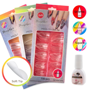 Bling Girl Half Cover Press On Soft Tips Beginner Set