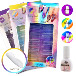 Bling Girl Full Cover Press On Soft Tips Beginner Set